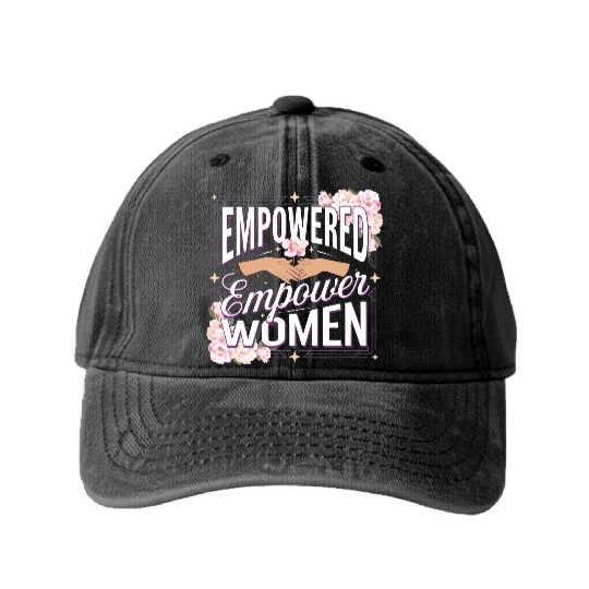 strength in sisterhood Washed Denim Baseball Caps