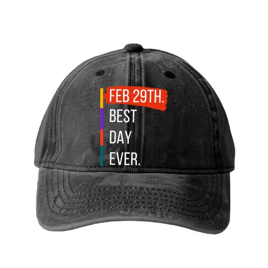 Feb 29th Best Day Ever – Leap Year Celebration Washed Denim Baseball Caps