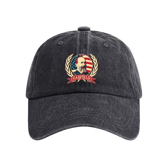 President James Abraham Garfield Washed Denim Baseball Caps