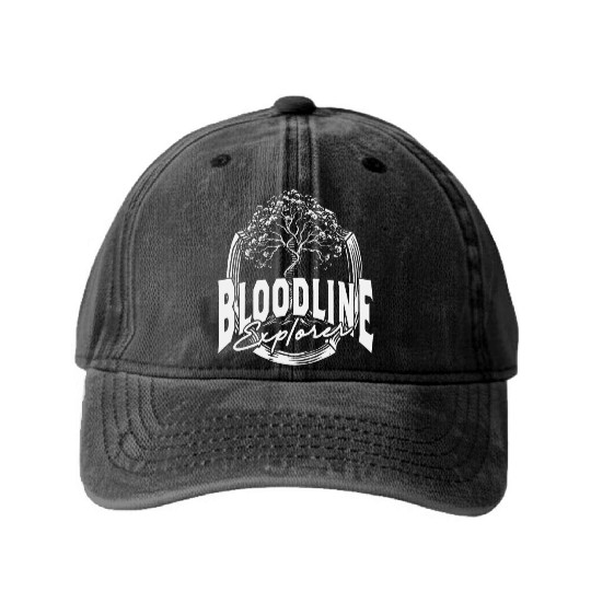 Genealogy Genealogist Bloodline Explorer Washed Denim Baseball Caps