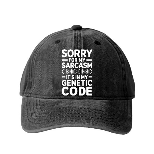 Sarcastic Genealogy DNA Test Genetics Biologist Washed Denim Baseball Caps