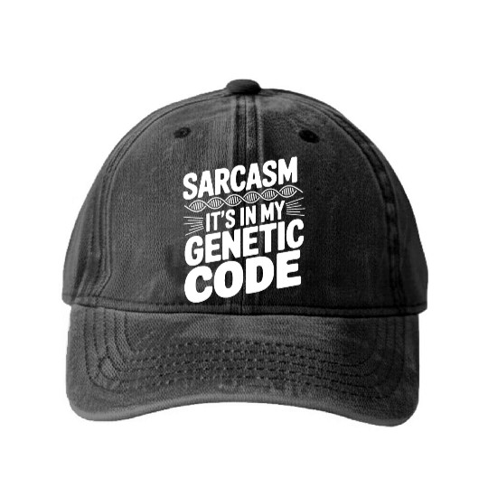 Sarcastic Genealogy DNA Test Genetics Biologist Washed Denim Baseball Caps