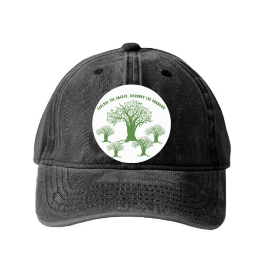 Green Tree Environmentalism Advocacy Washed Denim Baseball Caps