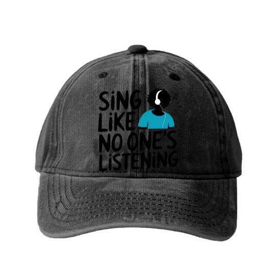 Sing Your Heart Out Washed Denim Baseball Caps