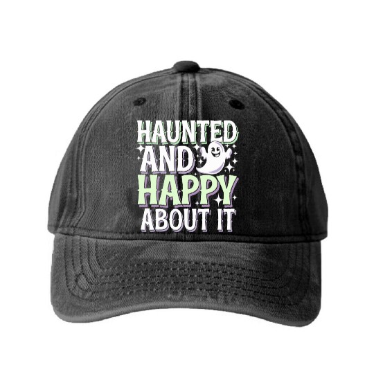 Paranormal Comedy Funny Ghost Humor Lighthearted Washed Denim Baseball Caps