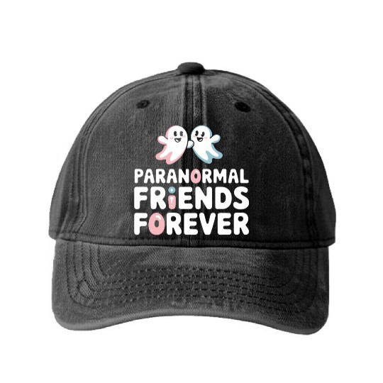 Paranormal Comedy Funny Ghost Humor Lighthearted Washed Denim Baseball Caps