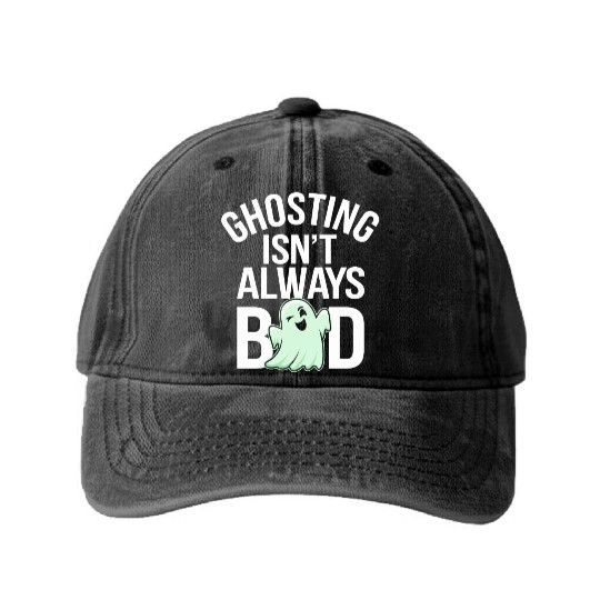 Paranormal Comedy Funny Ghost Humor Lighthearted Washed Denim Baseball Caps