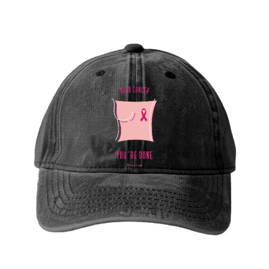 dear cancer 1 Washed Denim Baseball Caps