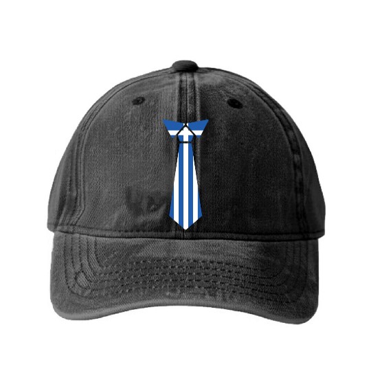 Tie Greece Flag Greek Flag Washed Denim Baseball Caps