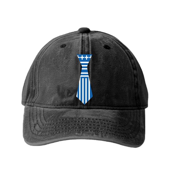Neck Tie Greece Flag Greek Flag Washed Denim Baseball Caps