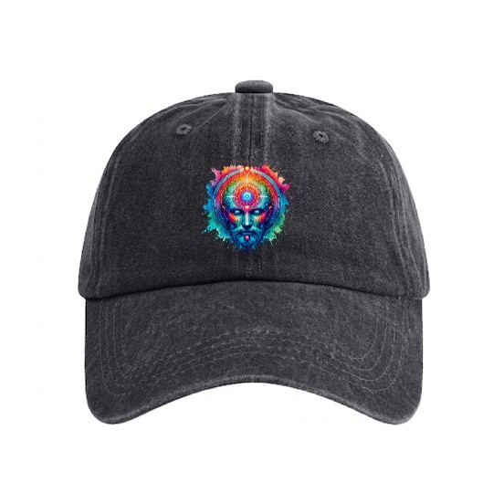 Music Festival Washed Denim Baseball Caps - Colorful Yoga Outfit