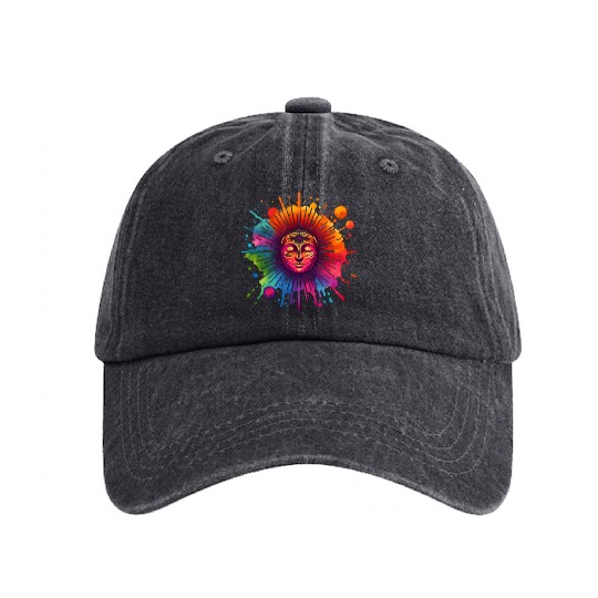 Music Festival Washed Denim Baseball Caps - Colorful Yoga Outfit