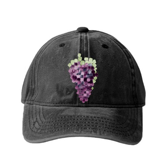 Grape Mosaic Washed Denim Baseball Caps