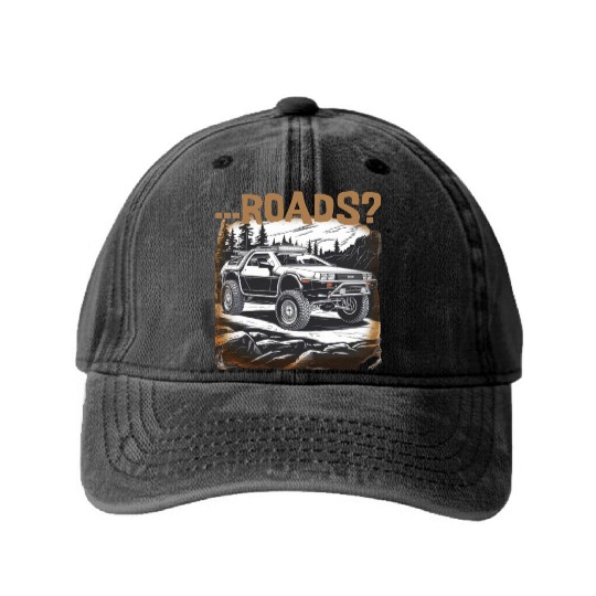 Off-road Delorean Washed Denim Baseball Caps