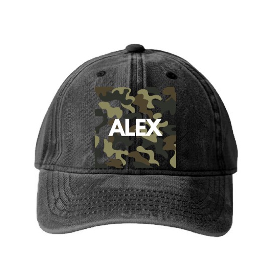 Alex Name Washed Denim Baseball Caps Men Good Quality Camouflage