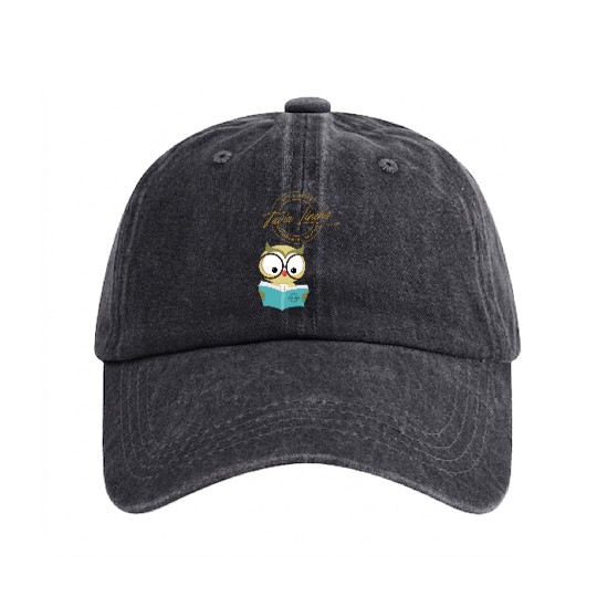 The Wise Coaching Owl Washed Denim Baseball Caps by Tavia Linen