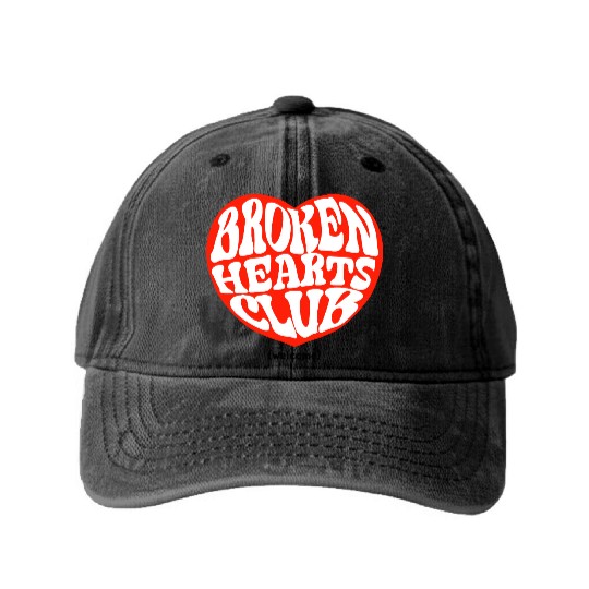 Broken Hearts Club Washed Denim Baseball Caps
