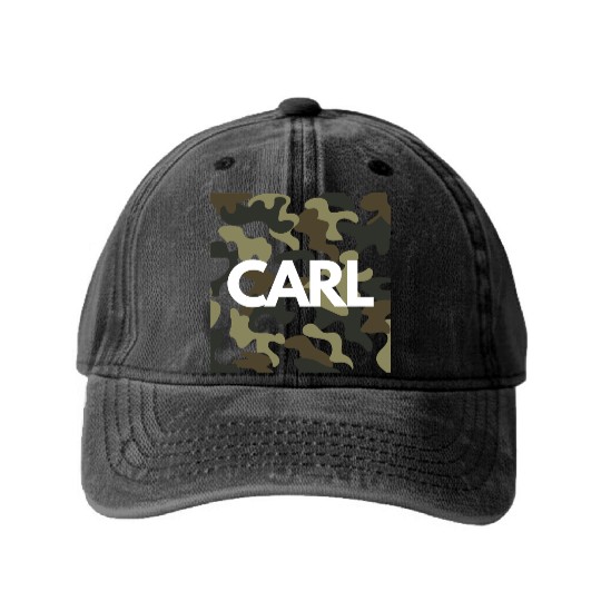 Carl Name Washed Denim Baseball Caps for Men Good Quality Camouflage