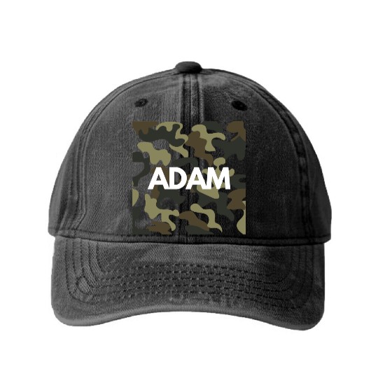 Adam Name Washed Denim Baseball Caps Men Good Quality Camouflage