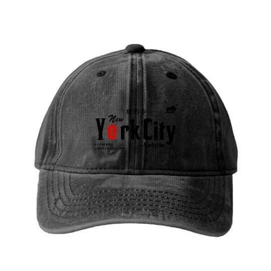 New York City - Manhattan Washed Denim Baseball Caps