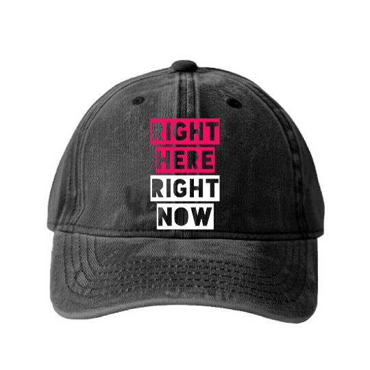 RIGHT HERE RIGHT NOW Washed Denim Baseball Caps