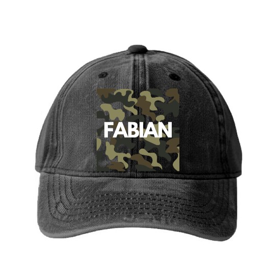 Fabian Name Washed Denim Baseball Caps Men Good Quality Camouflage