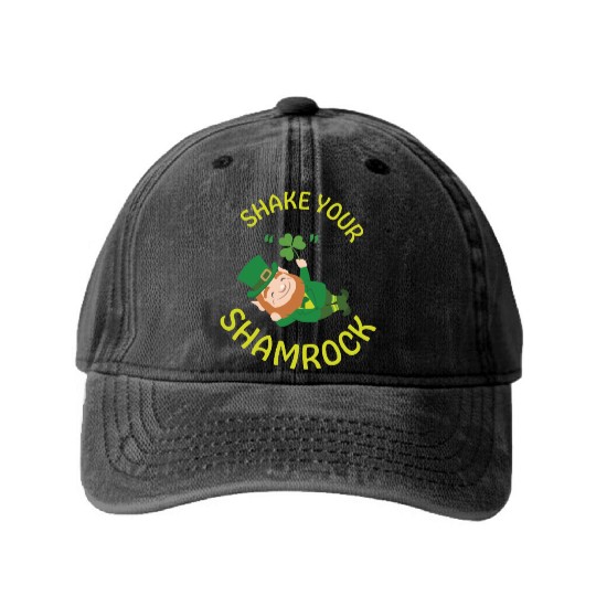 shake your shamrock Washed Denim Baseball Caps