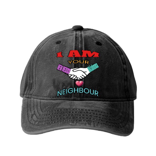 I AM YOUR NEIGHOUR NEW MEXICO AND OKLAHOMA Washed Denim Baseball Caps