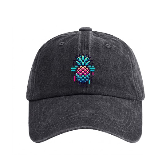 Pineapple Washed Denim Baseball Caps