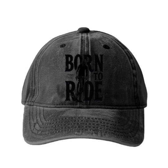 Born to Ride Cycling Washed Denim Baseball Caps – Vintage Biker