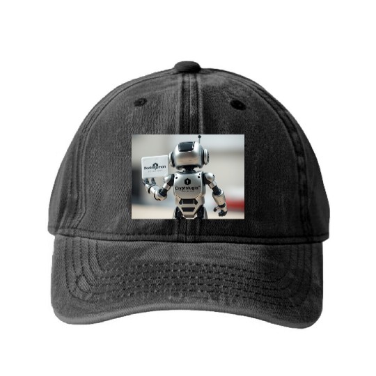 Rocketman Robot Washed Denim Baseball Caps