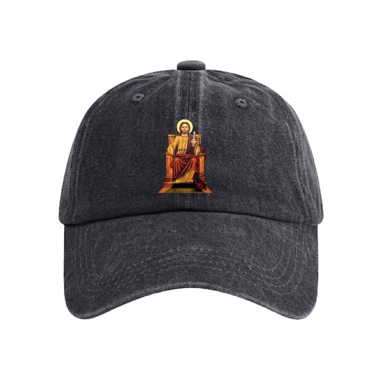 Jesus, King of Kings Washed Denim Baseball Caps