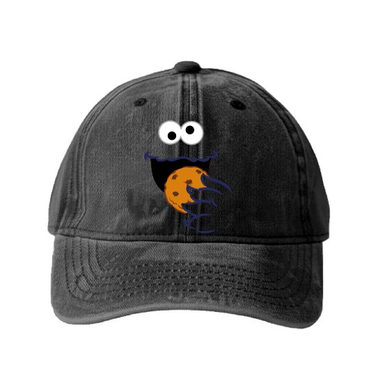 Sesame Street Costume Design Cookie Monster Washed Denim Baseball Caps