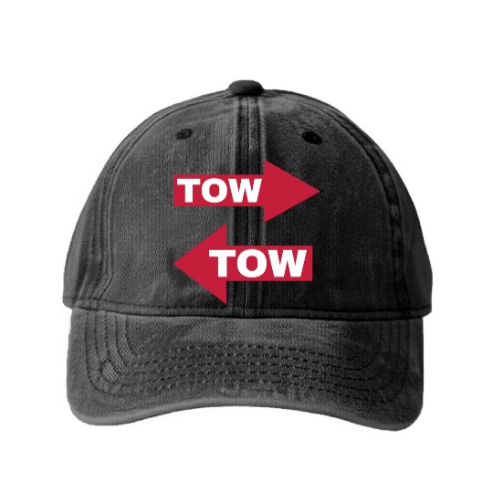 tow arrow red moving automotive because racecar Washed Denim Baseball Caps