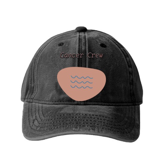 New, Original Cancer Symbol Washed Denim Baseball Caps