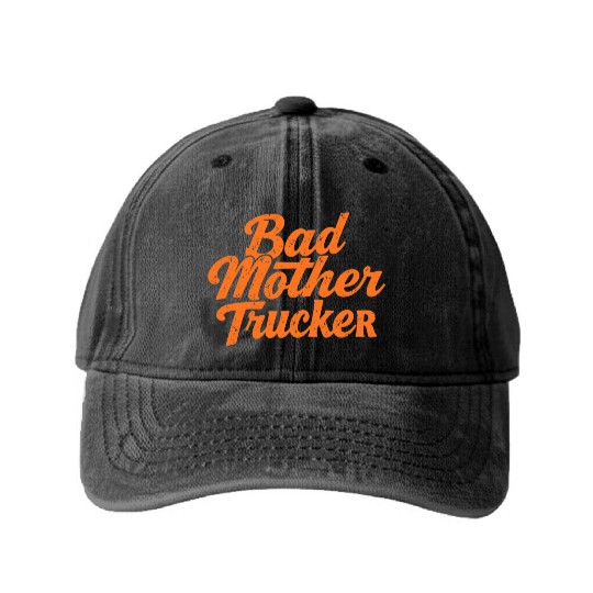 pulp fiction-"Bad motherTrucker" Washed Denim Baseball Caps