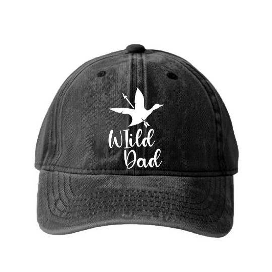 Wild Dad Funny Duck Hunting Father’s Day Quote Washed Denim Baseball Caps