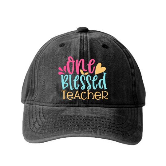 one blessed teacher 01 Washed Denim Baseball Caps