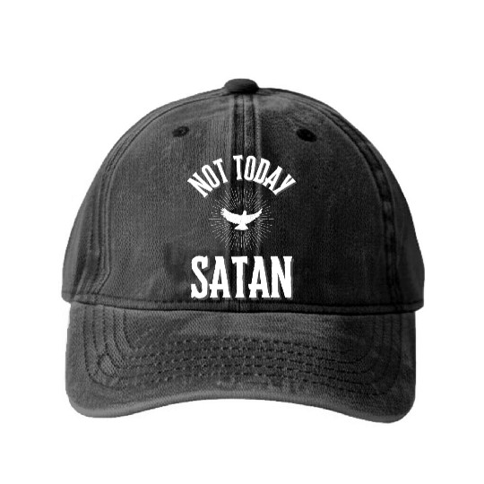 Not Today Satan Washed Denim Baseball Caps