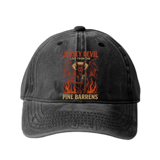 Jersey Devil Pine Barrens Concert Washed Denim Baseball Caps