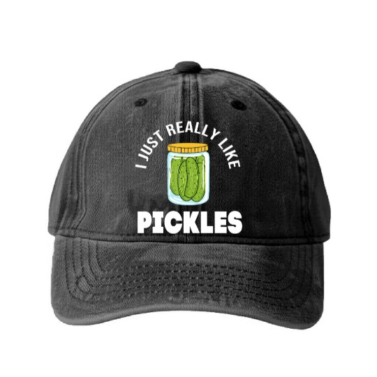 Pickles Fermented Food Cucumber Pickle Washed Denim Baseball Caps