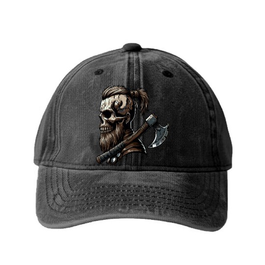 Viking Warrior Man Odin Thor Norman Walhalla Washed Denim Baseball Caps