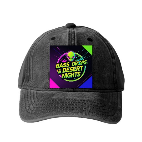 Eclectic Bass Drops Desert Nights Washed Denim Baseball Caps