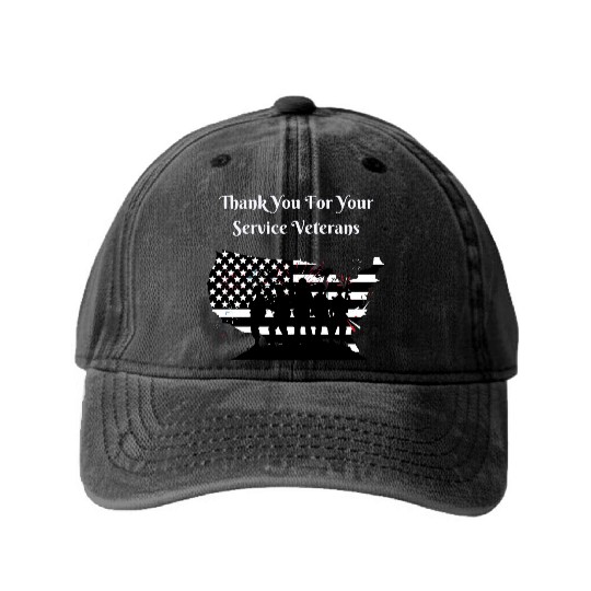 Thank You For Your Service Veterans day US Army Washed Denim Baseball Caps