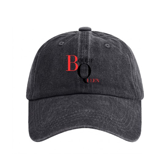 Bougie Queen Red&Black Washed Denim Baseball Caps