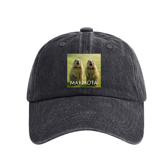 Double Screaming Marmots – Echo of Surprise Washed Denim Baseball Caps