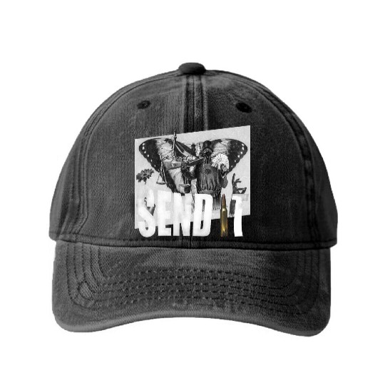 Send lawyers guns and money Washed Denim Baseball Caps