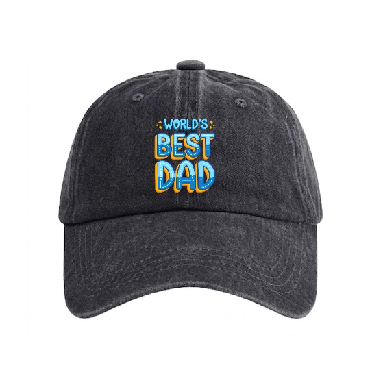 World's Best Dad: Father's Day Gift for Dad Washed Denim Baseball Caps