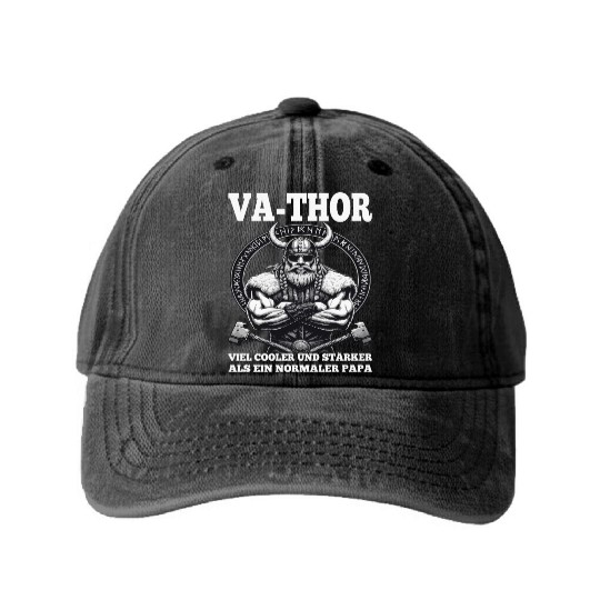 Viking Warrior Man Odin Thor Norman Walhalla Washed Denim Baseball Caps