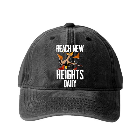 Indoor Rock Climbing Reach New Heights Daily Washed Denim Baseball Caps